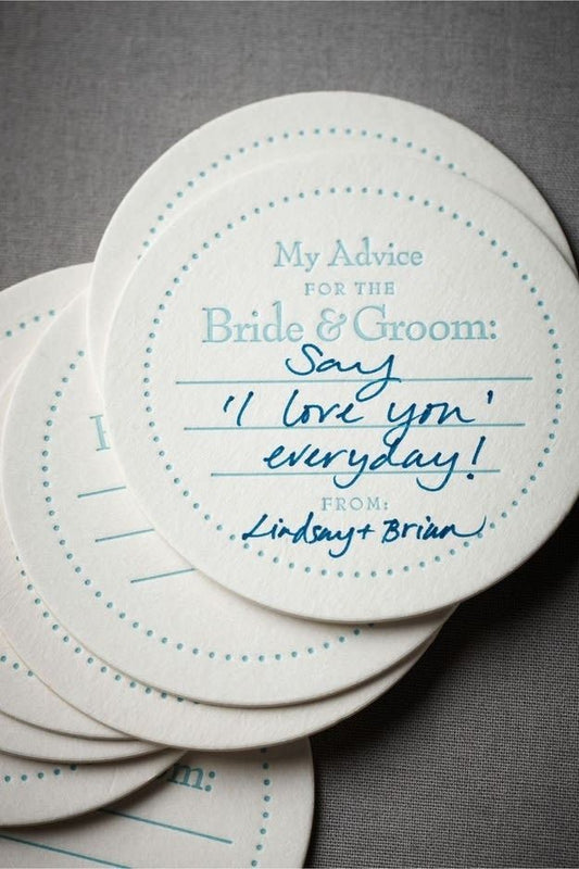 My Advice for the Bride & Groom Cards | 4" Round Wedding Advice Cards