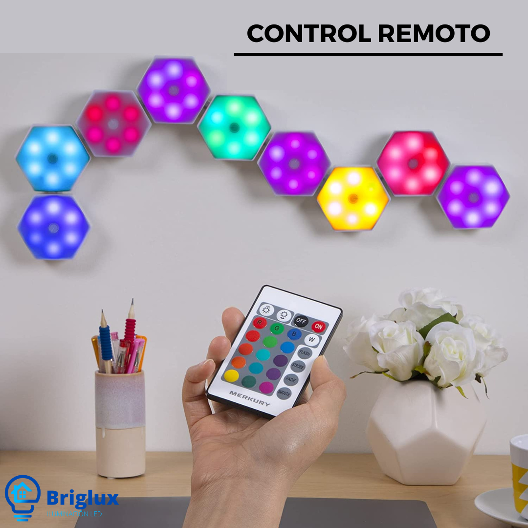 Hexagon Light Touch Sensor RGB LED Wall Lamp