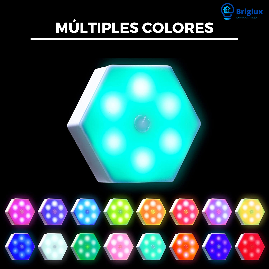 Hexagon Light Touch Sensor RGB LED Wall Lamp