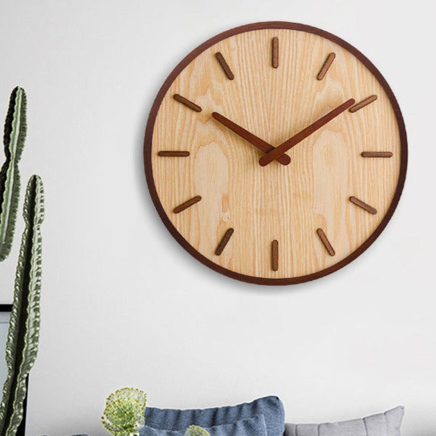 LuxeChronos - Walnut Wood Wall Clock