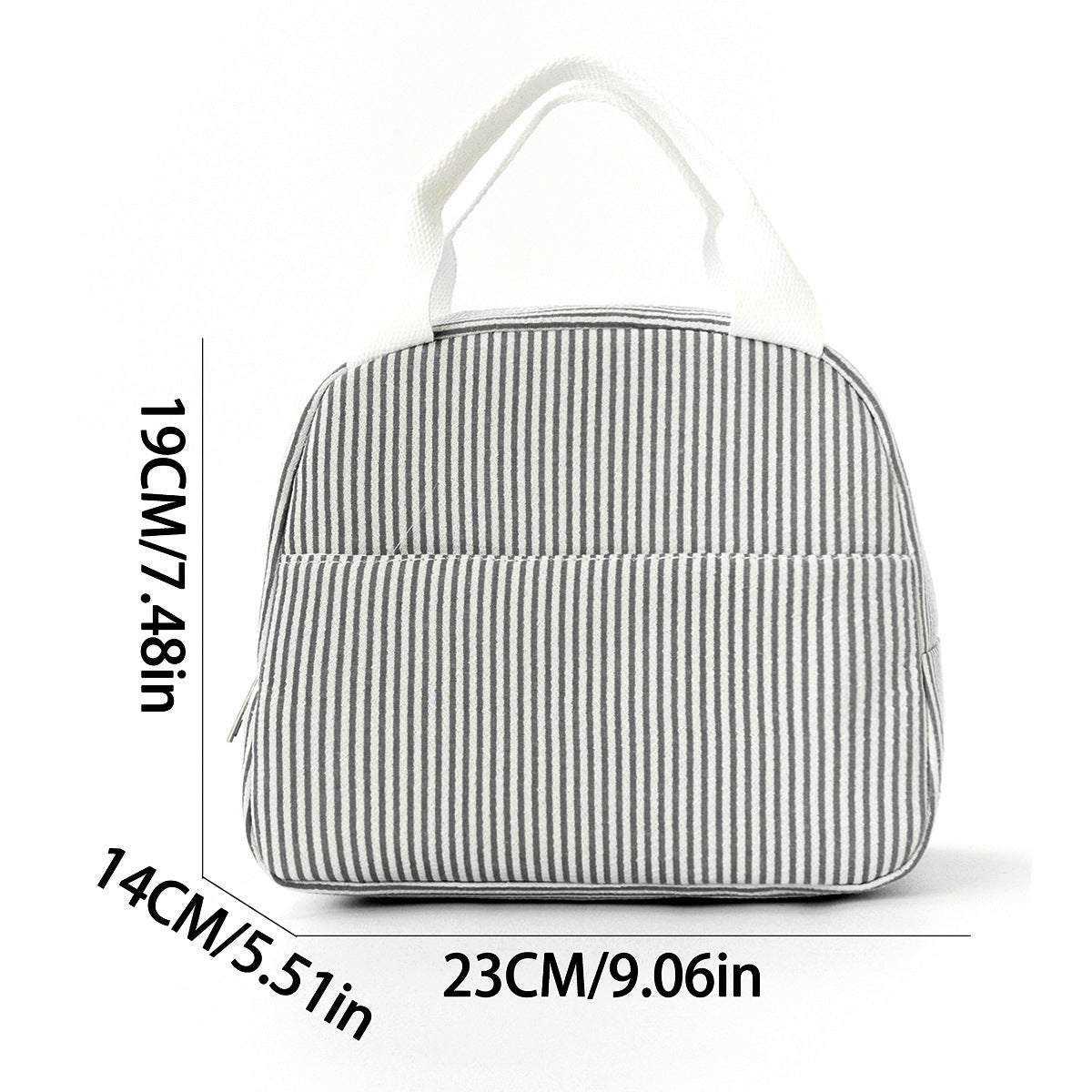 Lunchbox bag with insulated interior and durable zipper