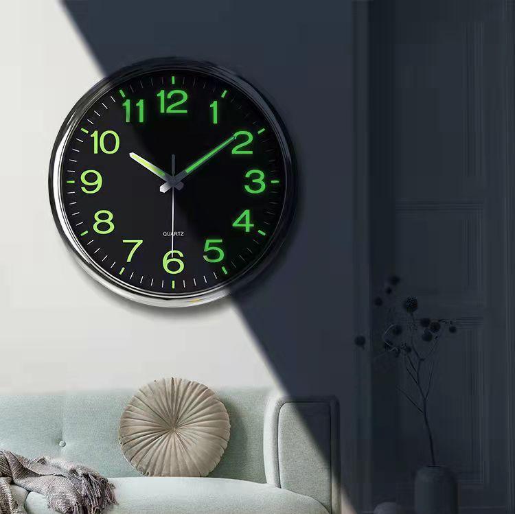 Contemporary Silent Wall Clock with Backlight and Gentle Illumination