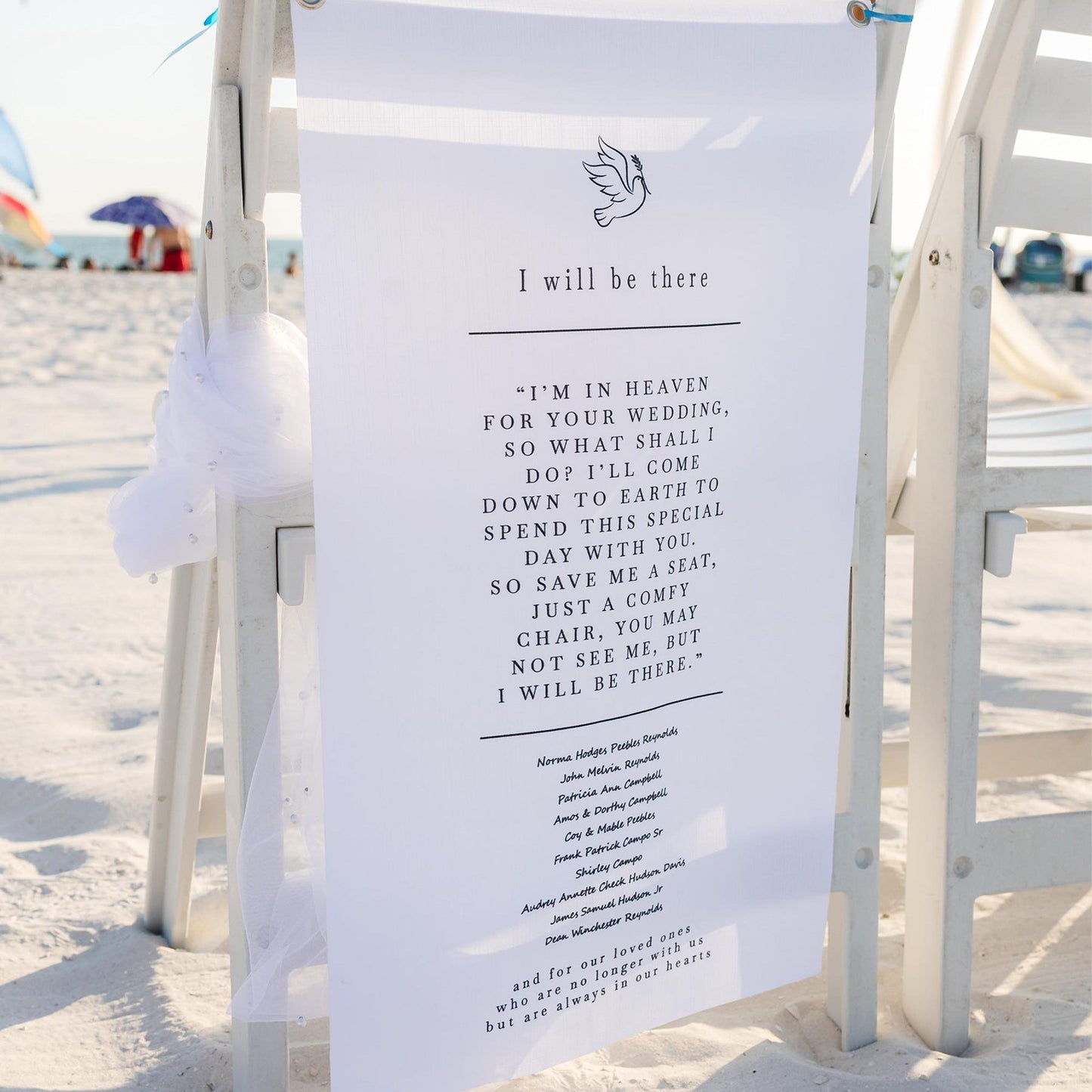 Personalized Fabric Memorial Sign | Custom Linen Welcome Sign for Weddings & Events
