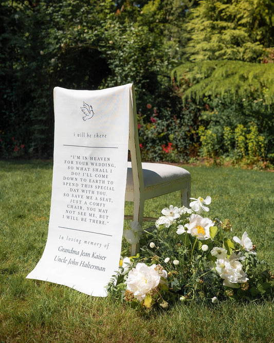 Personalized Fabric Memorial Sign | Custom Linen Welcome Sign for Weddings & Events