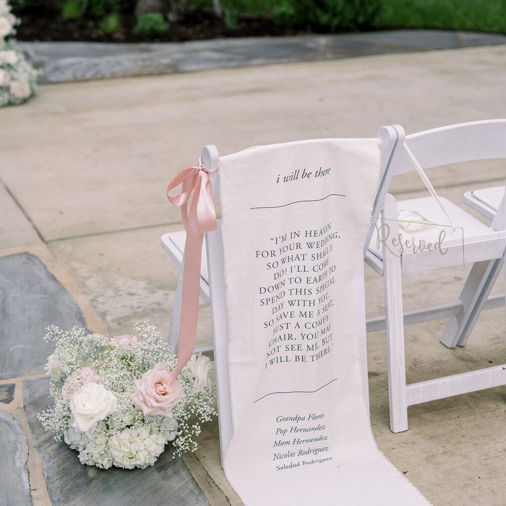 Personalized Fabric Memorial Sign | Custom Linen Welcome Sign for Weddings & Events