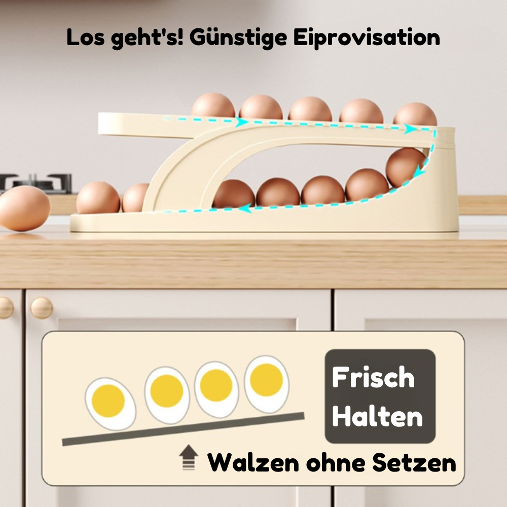 EggScroller™ - Egg holder with automatic rolling function for freshness