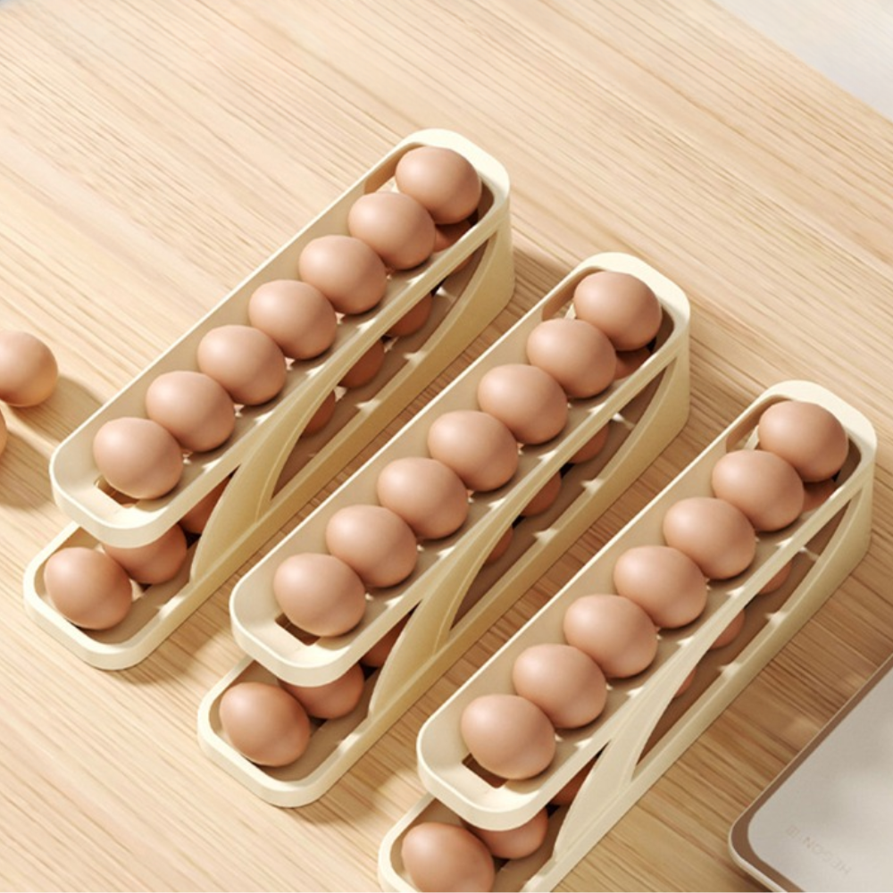 EggScroller™ - Egg holder with automatic rolling function for freshness