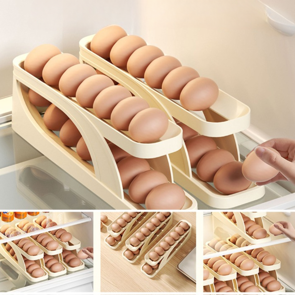 EggScroller™ - Egg holder with automatic rolling function for freshness