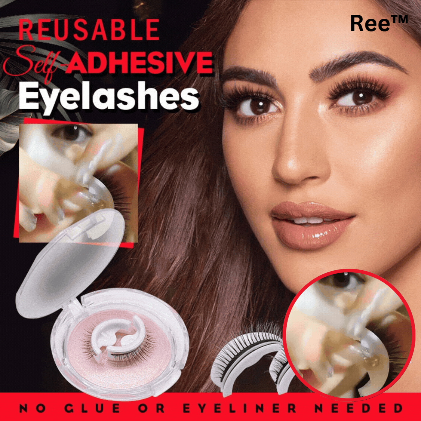 Reusable Self-Adhesive False Eyelashes for Natural Eye Makeup