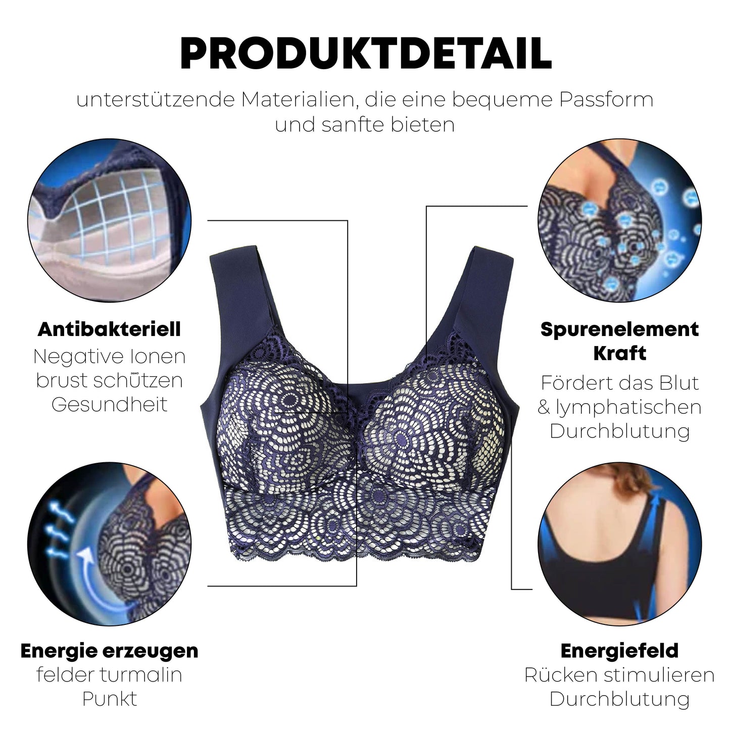 Lymph Care Tourmaline Fiber Bra