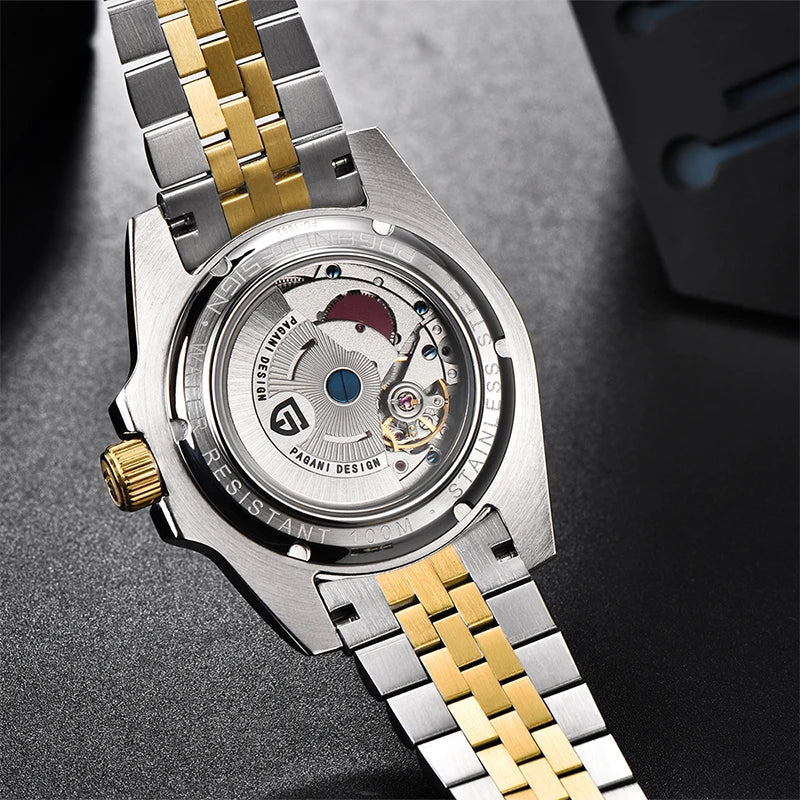40mm Stainless Steel Men's Automatic Mechanical Watch in Luxury Style