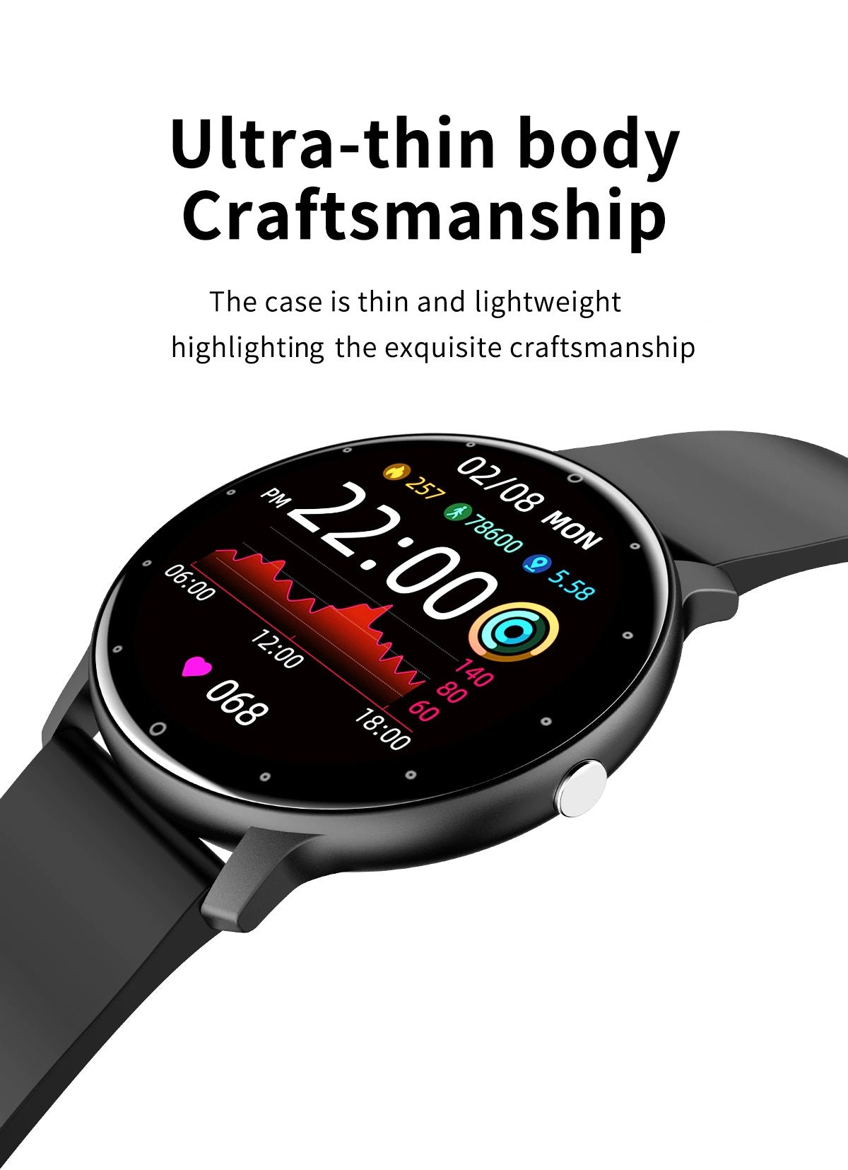 Lightweight Smartwatch for Daily Use – Sleek Design for Fitness and Alerts