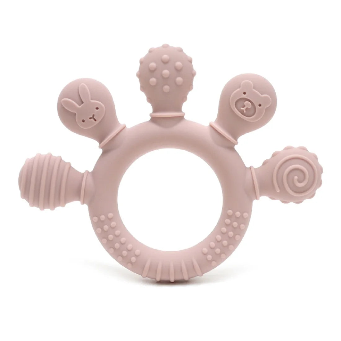 Silicone Baby Teether Chew Beads Rattle Toy