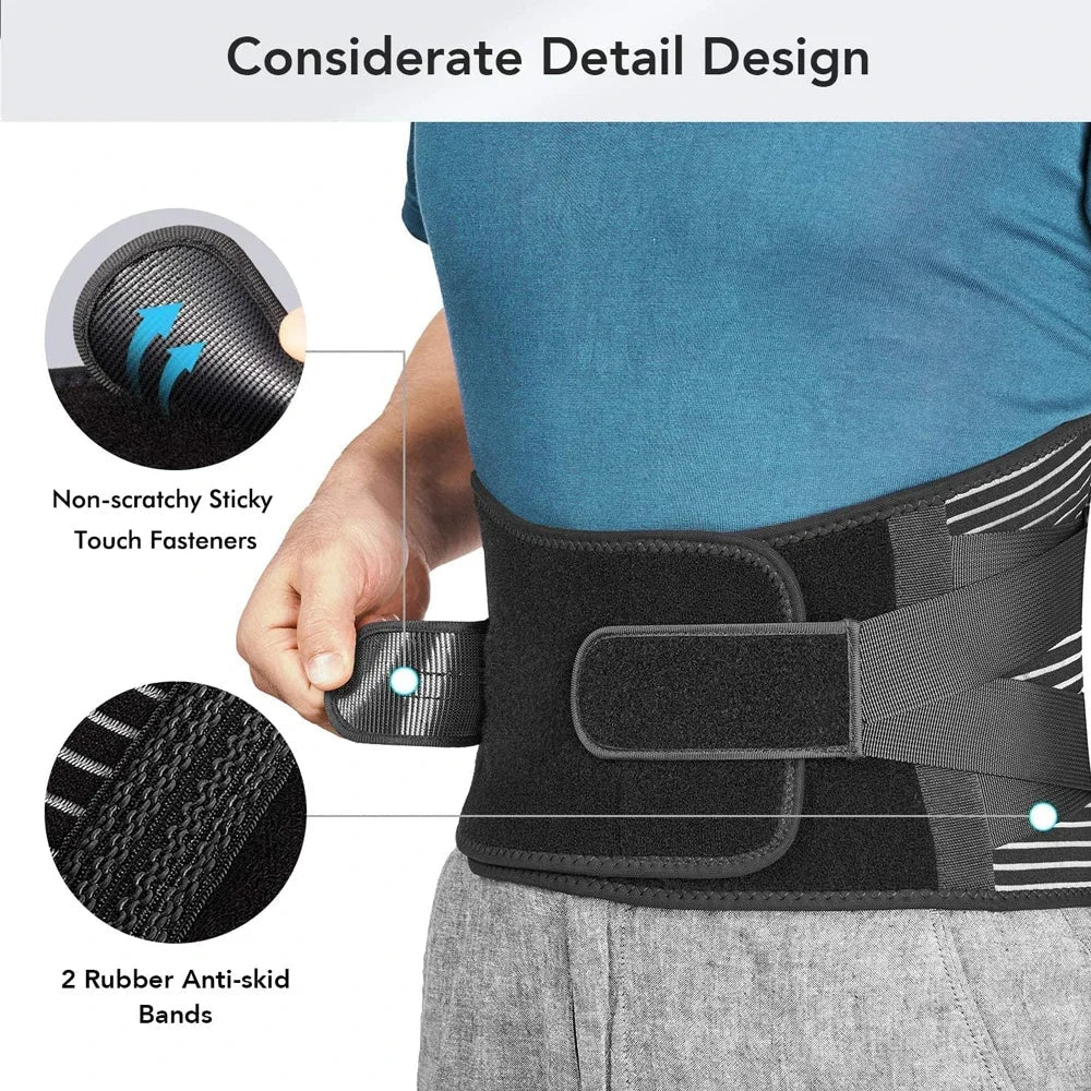 Ergonomic Waist Support Belt – Adjustable Back Brace for Comfort at Work and Daily Activities