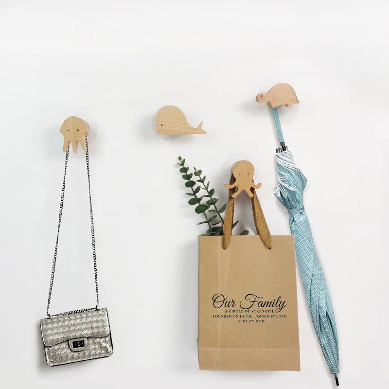 NordicPals - Wooden Animal Wall Hooks Set