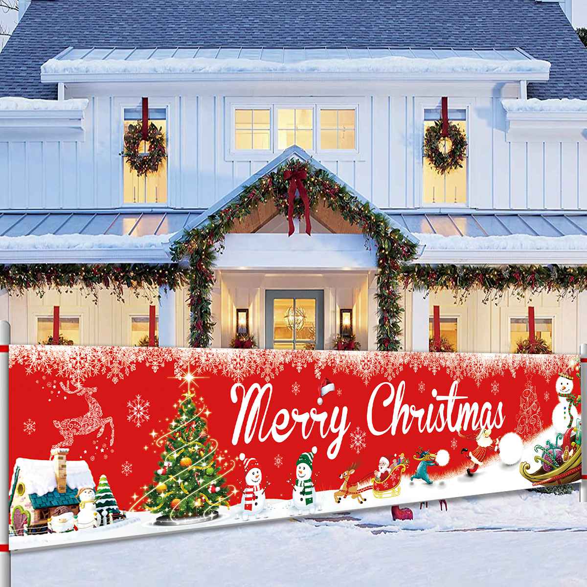 Merry Christmas New Year Banners Decorations