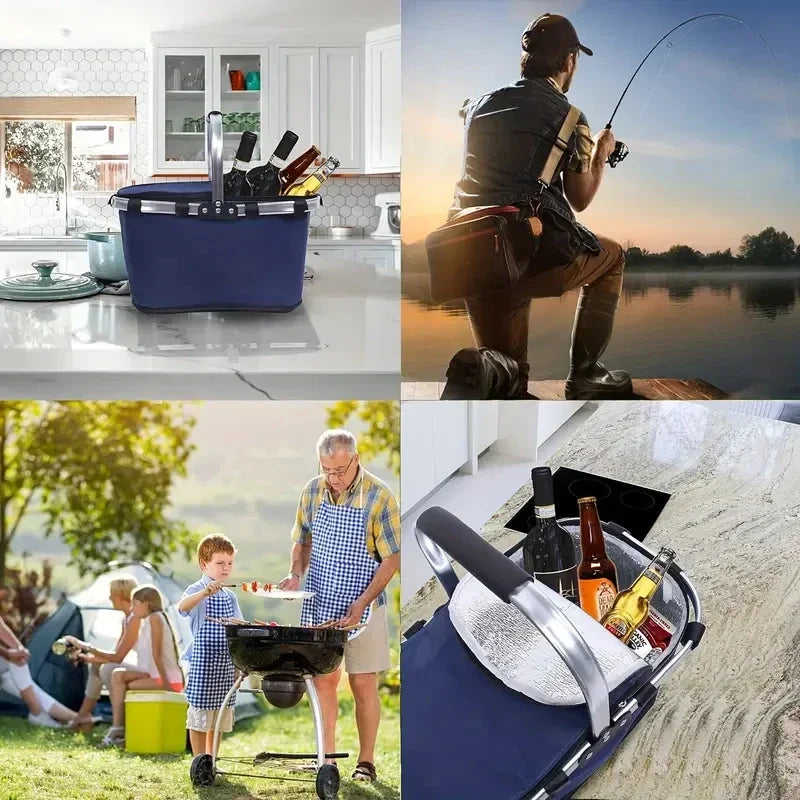 Insulated Picnic Basket for Outdoor Use