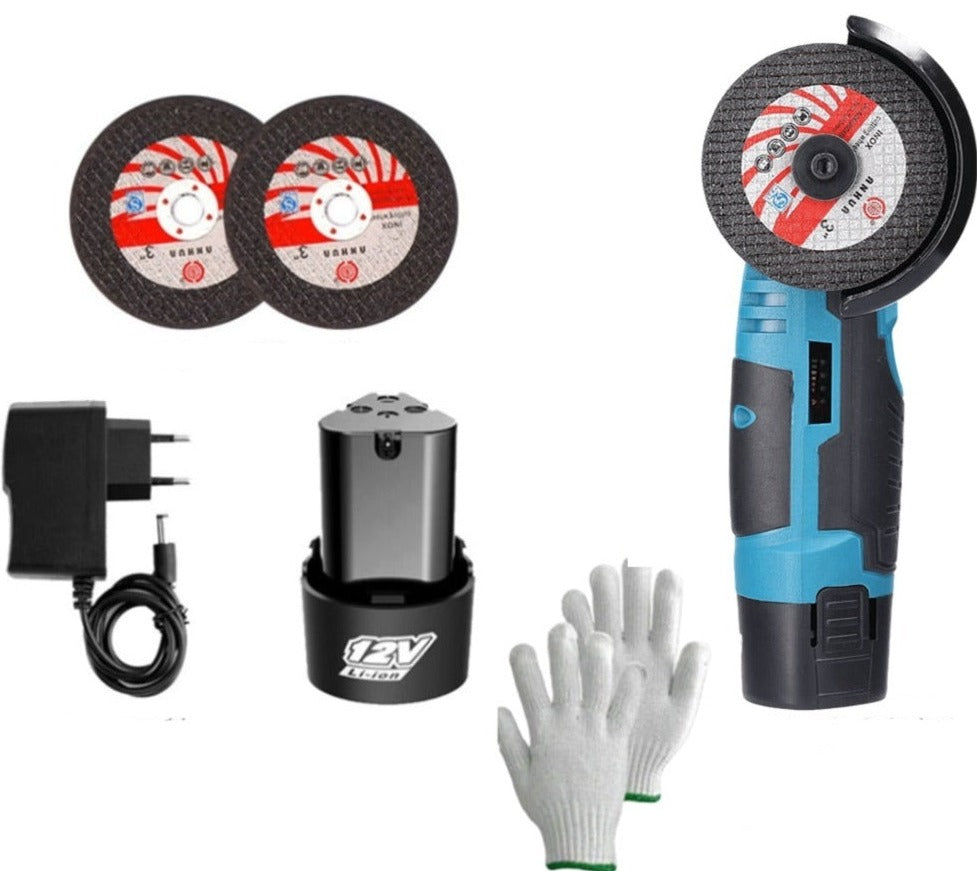 Cordless Angle Grinder 800W – 19500 RPM Handheld Tool with Extra Discs for DIY Cutting and Grinding