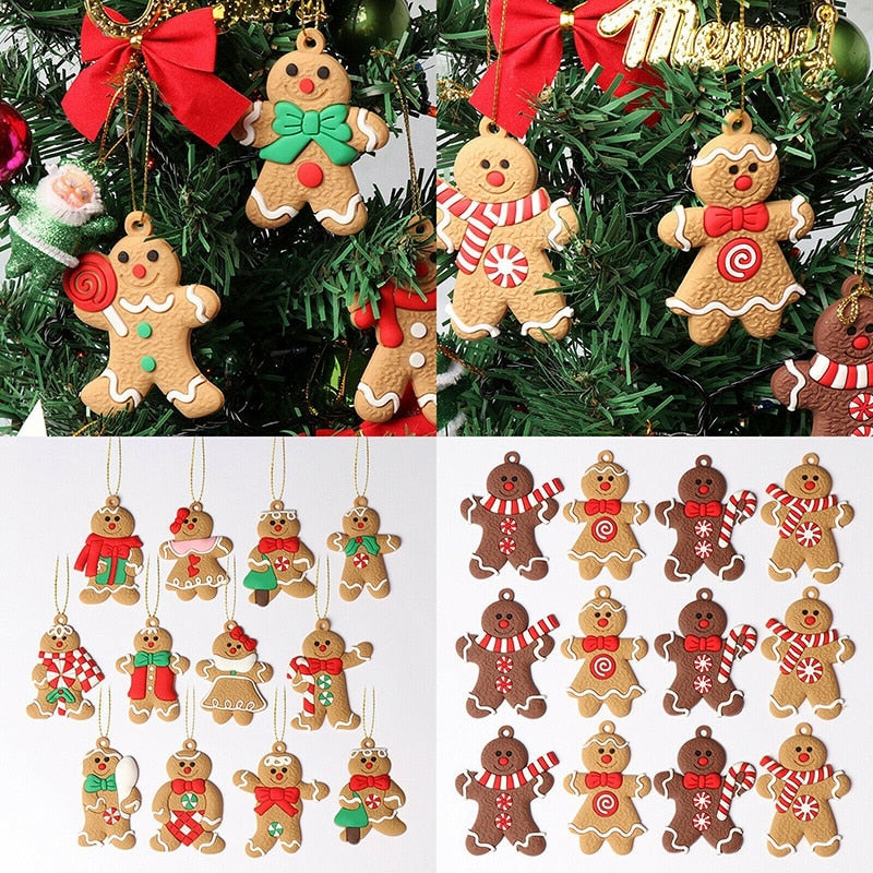 12pcs Gingerbread Man Ornaments