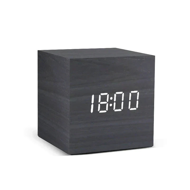 Digital Alarm Clock with Temperature Display and LED Lighting