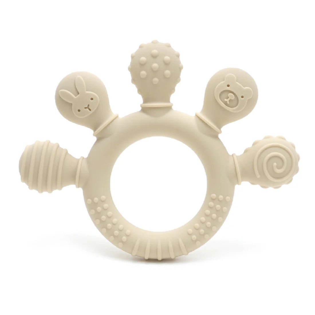 Silicone Baby Teether Chew Beads Rattle Toy