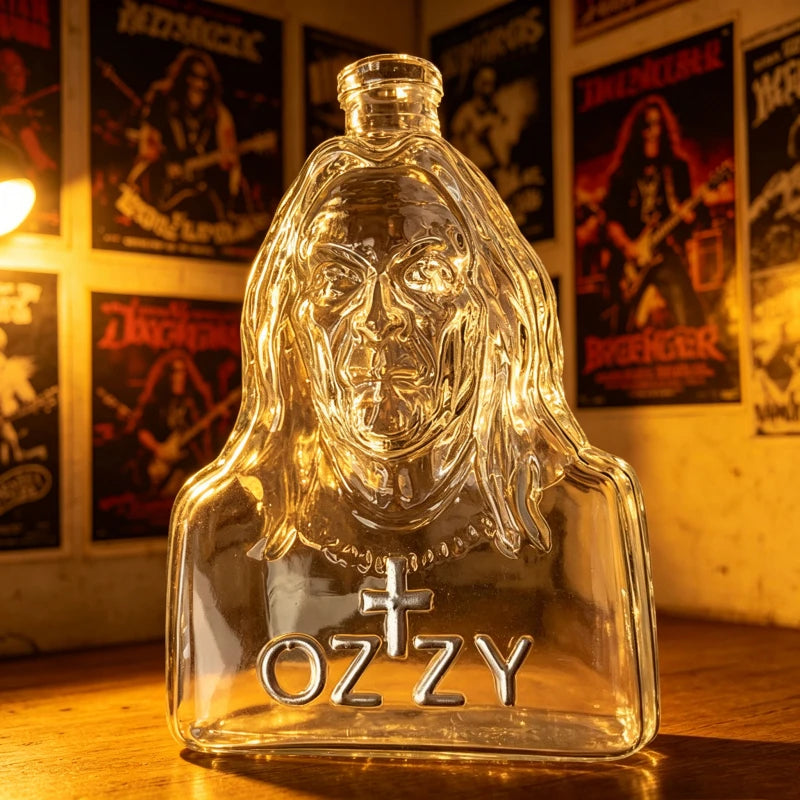 Ozzy Prince of Darkness Glass Whisky Bottles