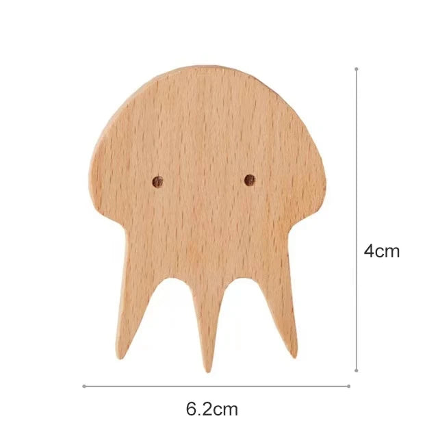 NordicPals - Wooden Animal Wall Hooks Set