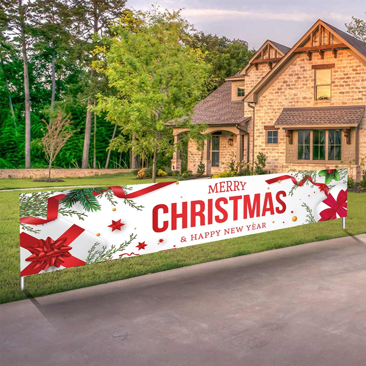 Merry Christmas New Year Banners Decorations