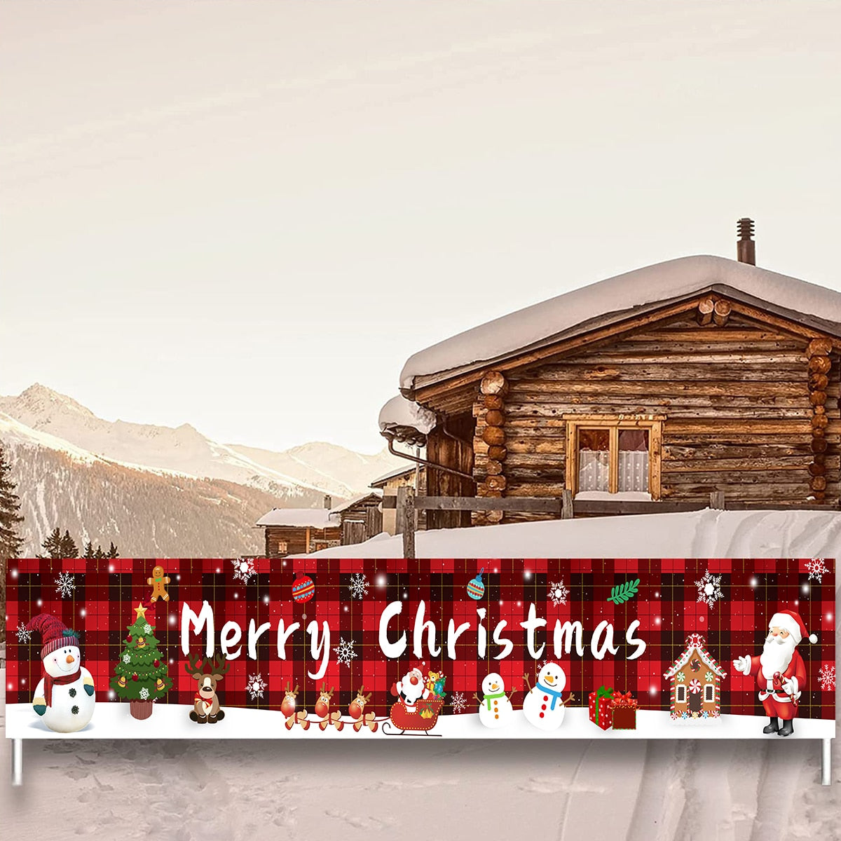 Merry Christmas New Year Banners Decorations