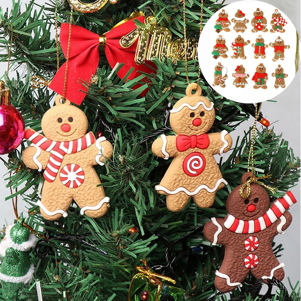 12pcs Gingerbread Man Ornaments