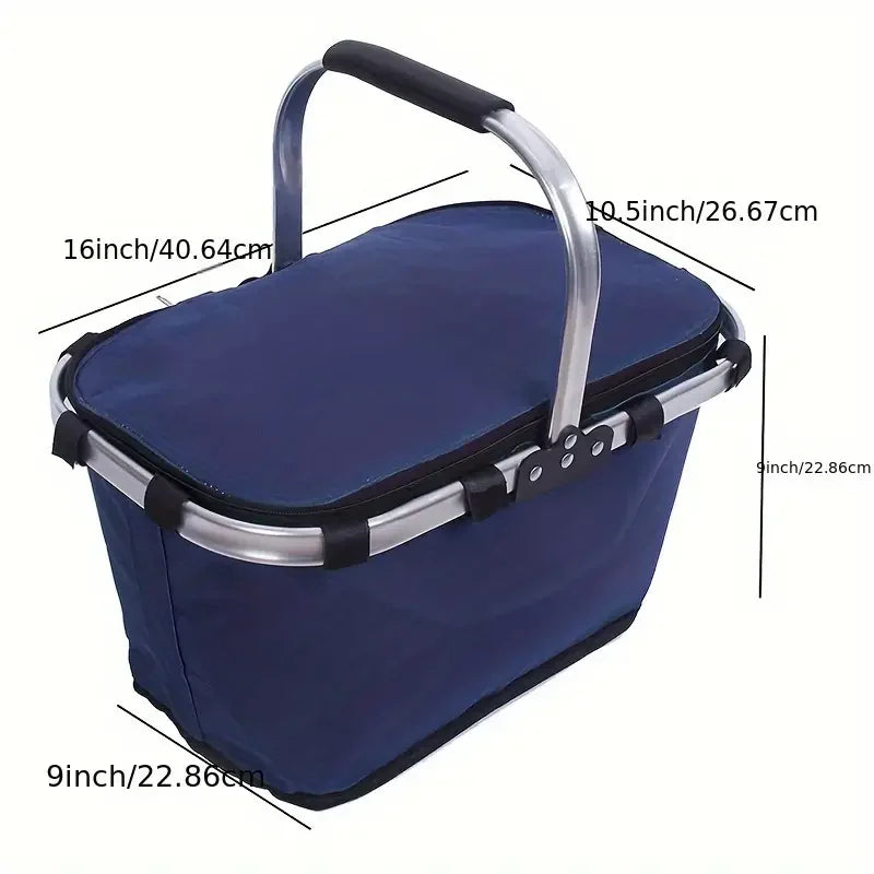 Insulated Picnic Basket for Outdoor Use