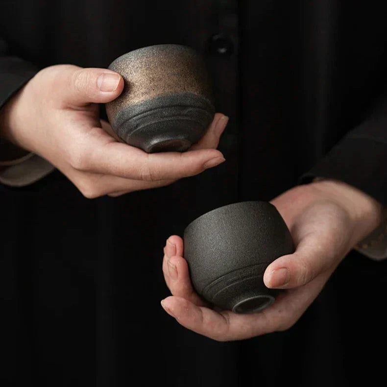 RusticBrew - Handmade Ceramic Espresso Cups Set
