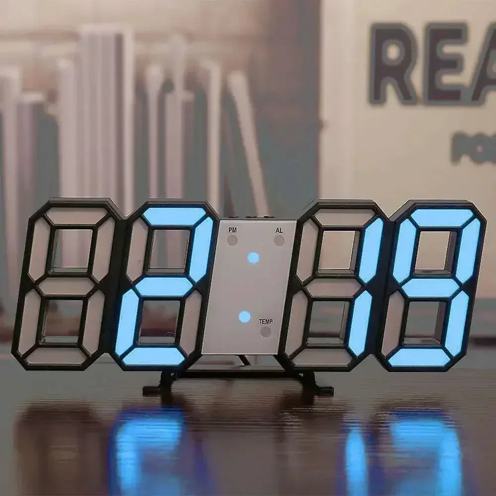 Contemporary 3D LED Clock for Stylish Interiors and Workspaces