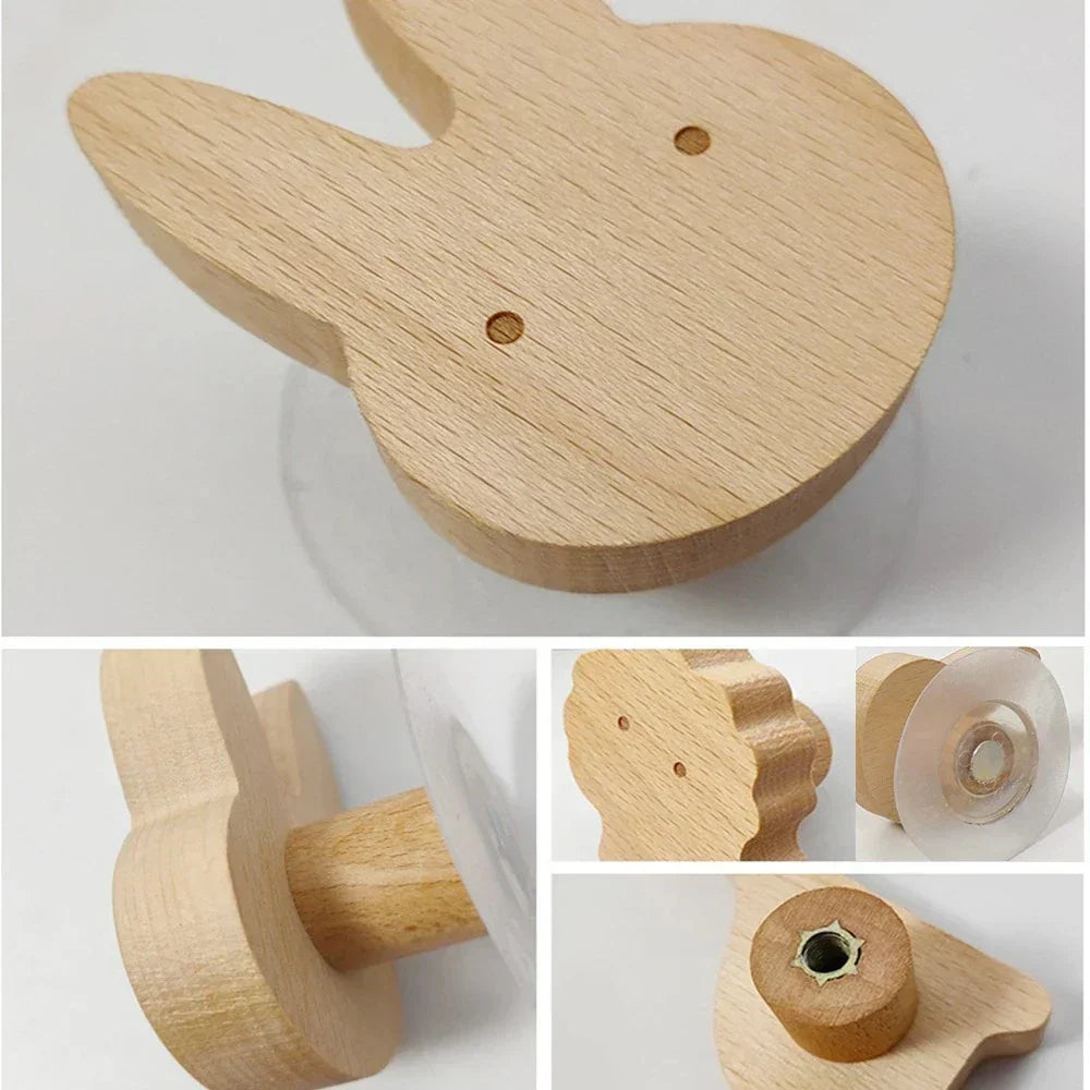 NordicPals - Wooden Animal Wall Hooks Set