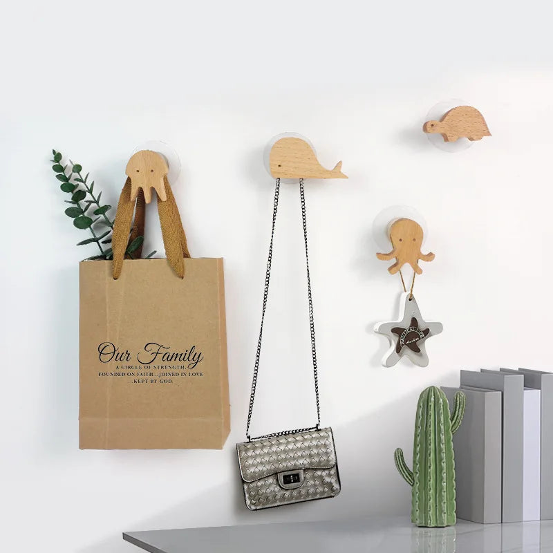 NordicPals - Wooden Animal Wall Hooks Set
