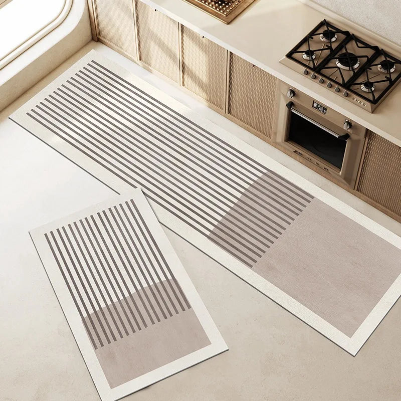 Kitchen & Bath Mat AquaStone | Diatomite & Velvet Look | Super Absorbent & Non-Slip | Washable & Durable
