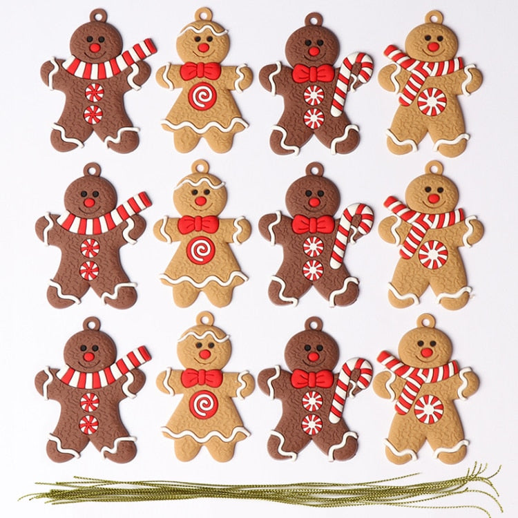 12pcs Gingerbread Man Ornaments