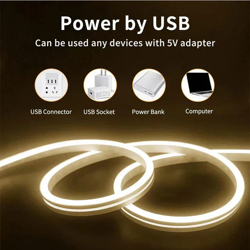 LED Light Strip with Adhesive and USB Touch Control