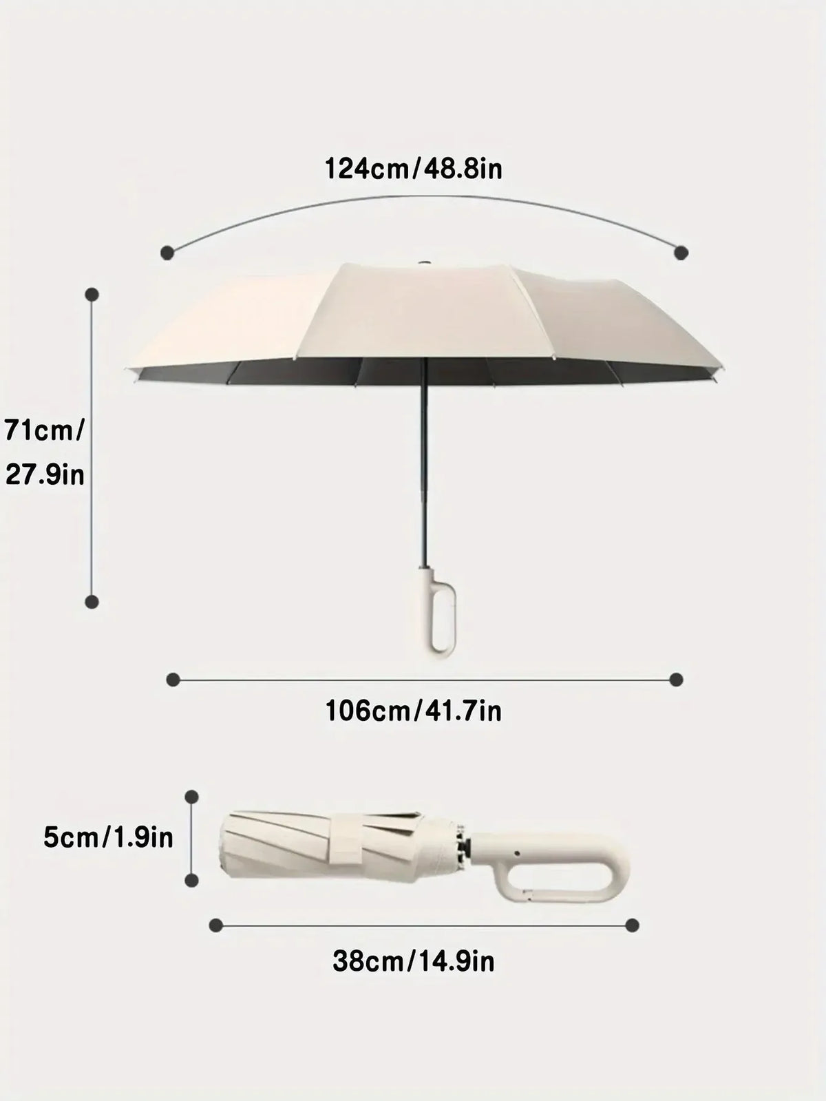 Rayvia Reinforced Contemporary Compact Umbrella - Stylish, Durable, Waterproof