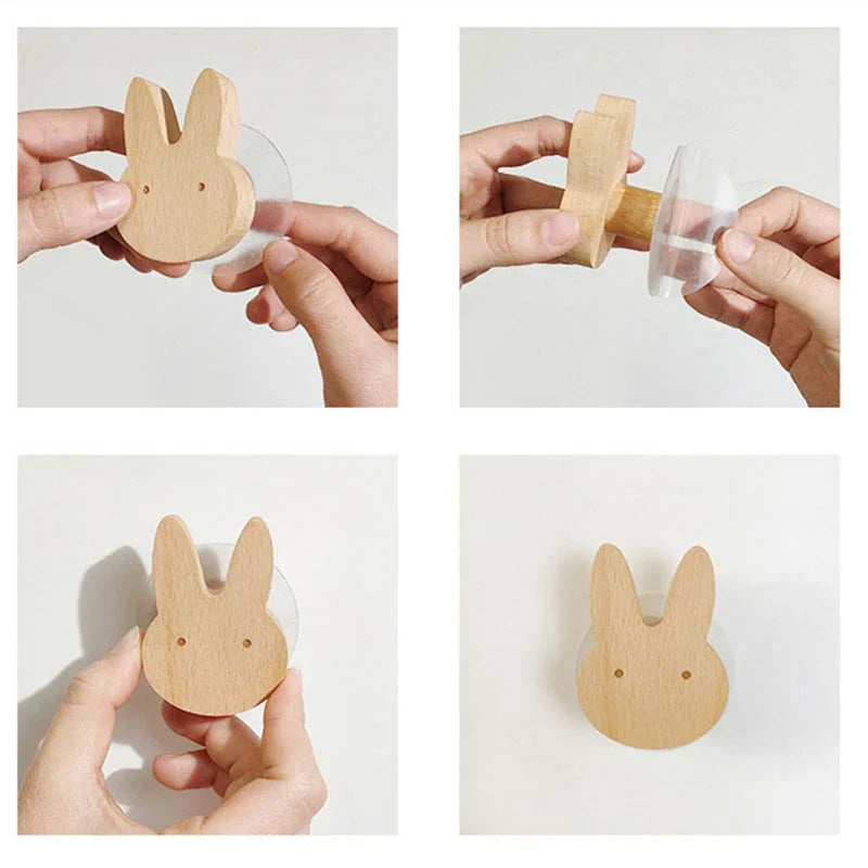 NordicPals - Wooden Animal Wall Hooks Set
