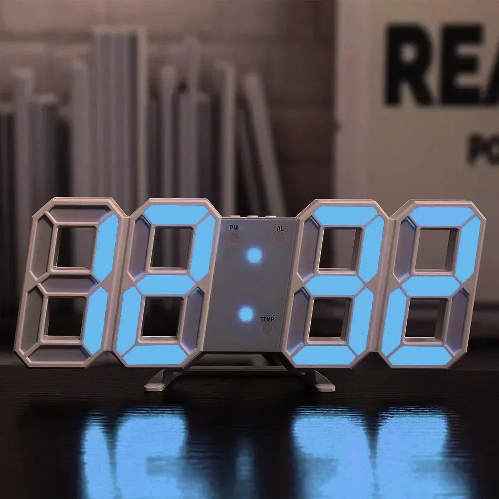 Contemporary 3D LED Clock for Stylish Interiors and Workspaces