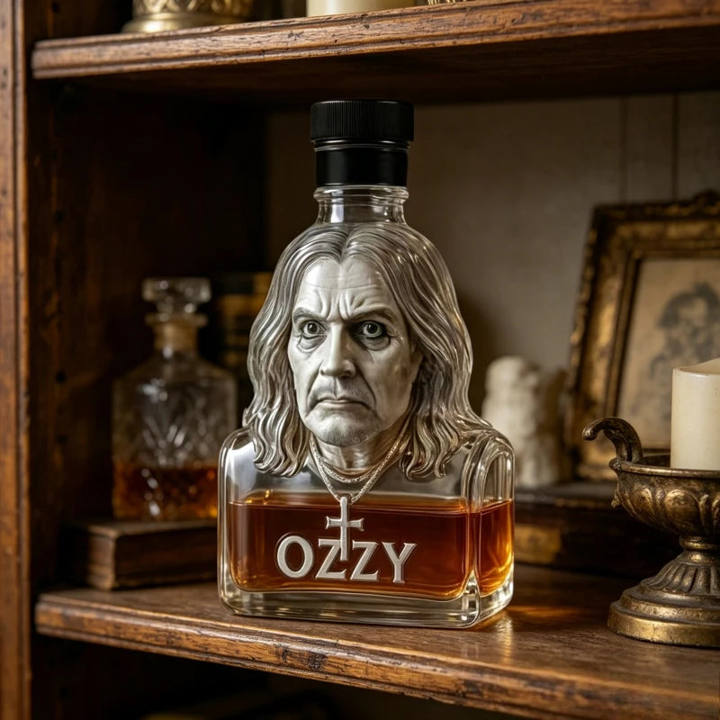 Ozzy Prince of Darkness Glass Whisky Bottles