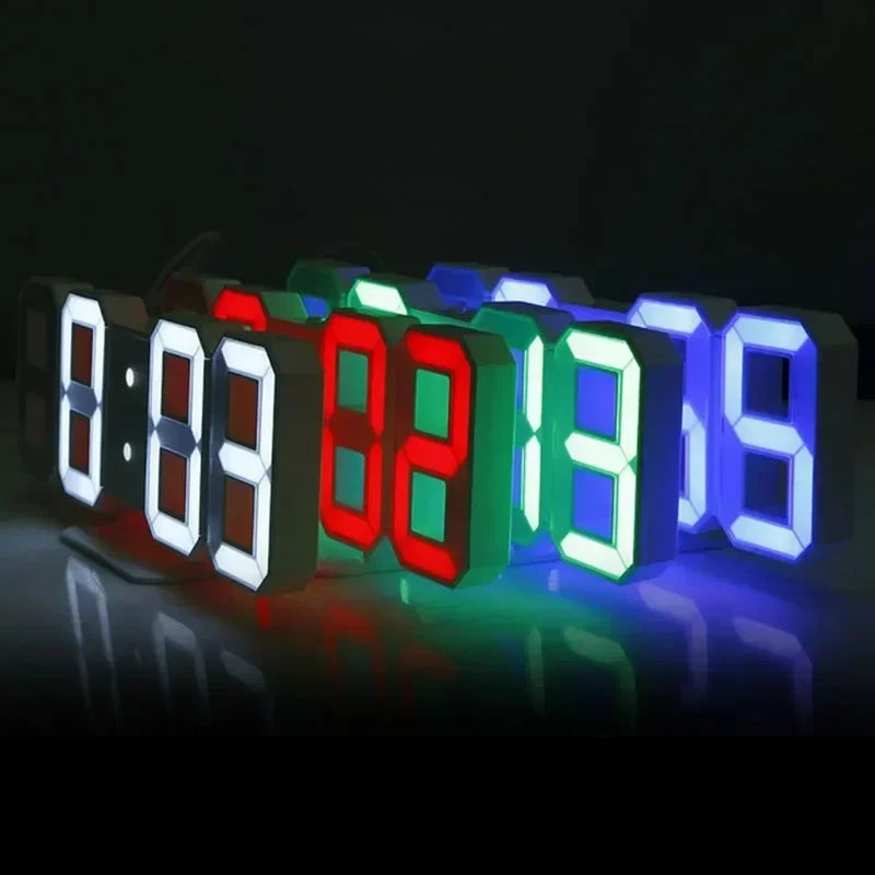 Contemporary 3D LED Clock for Stylish Interiors and Workspaces