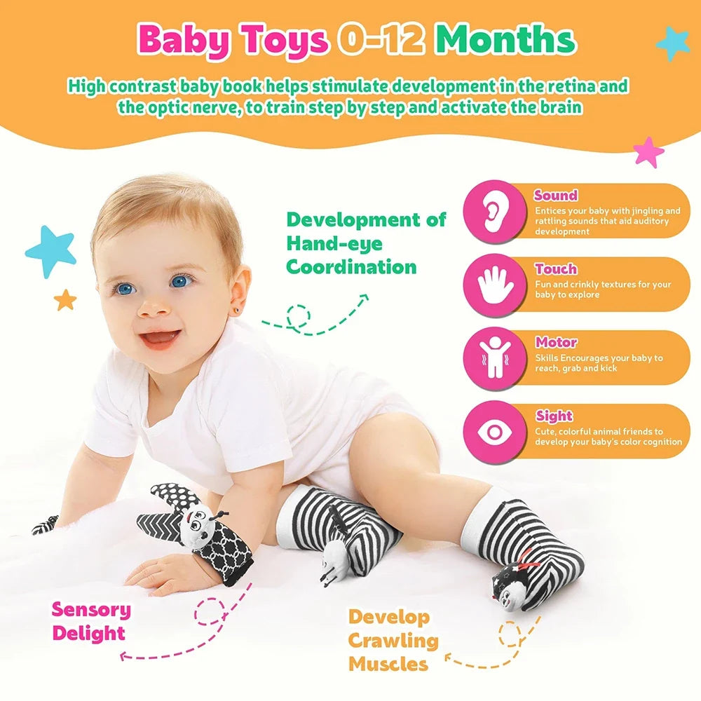 Foot Finder & Wrist Rattle Sensory Toy Set