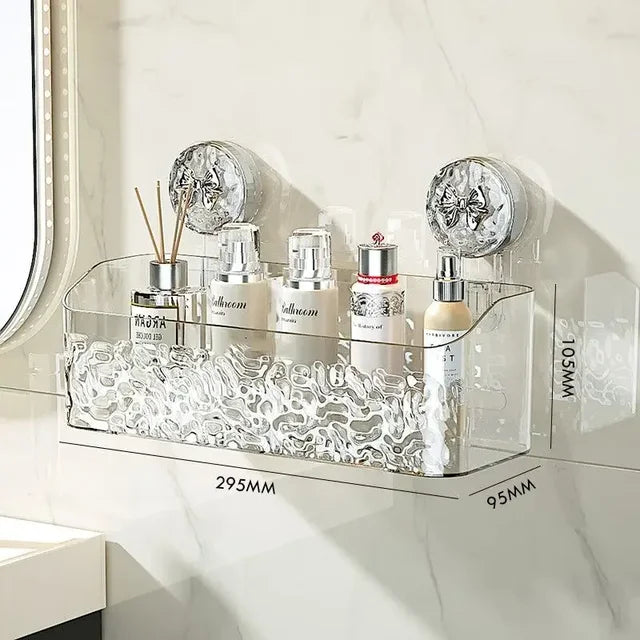 NestGrip - Clear Wall-Mounted Shower Caddy with Tool-Free Installation