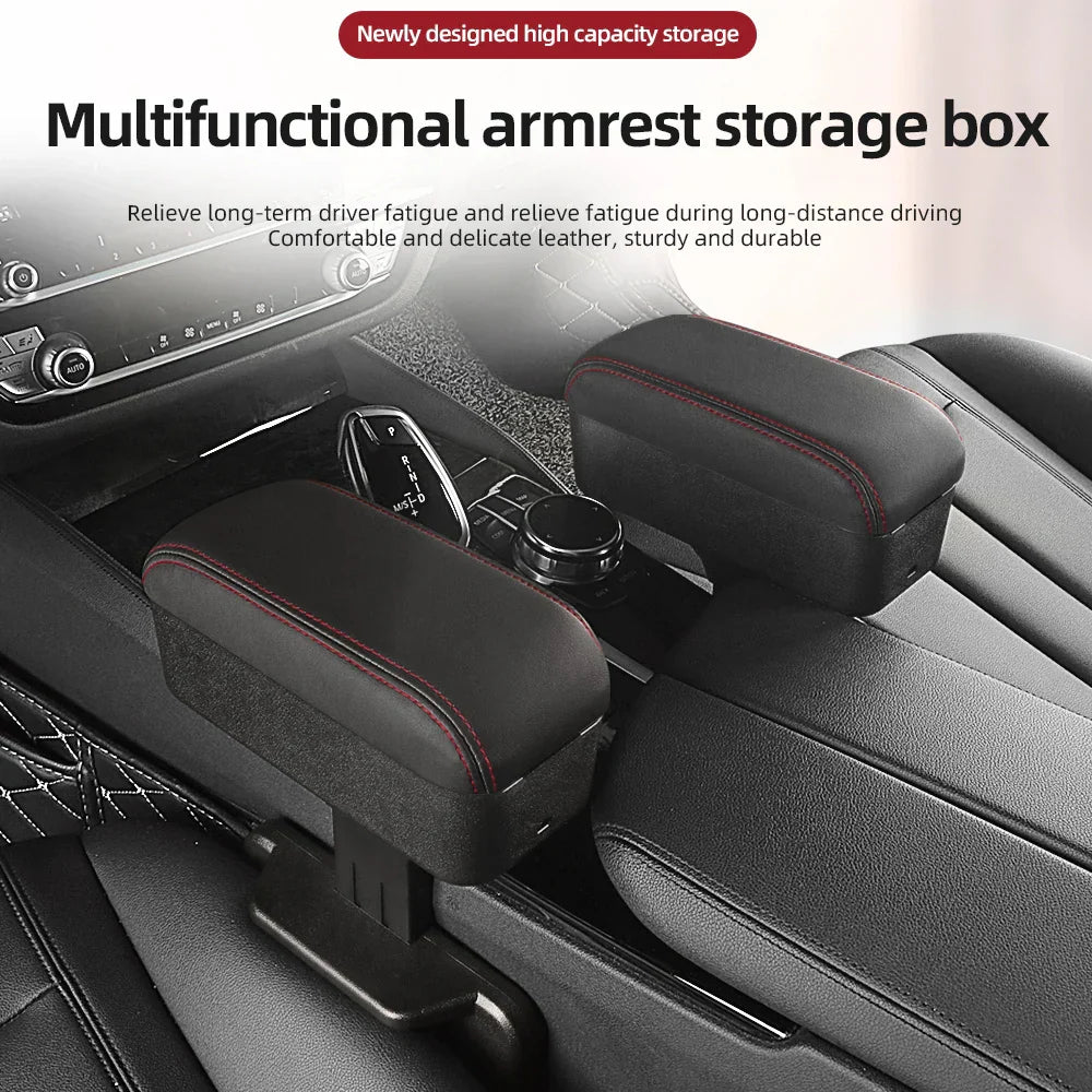 Car Armrest Organizer with Cup Holder