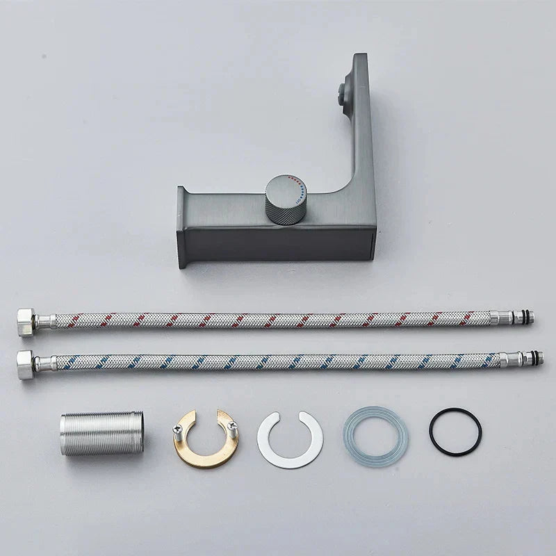 Deck-Mounted LED Faucet with Hydro-Generator for Basins