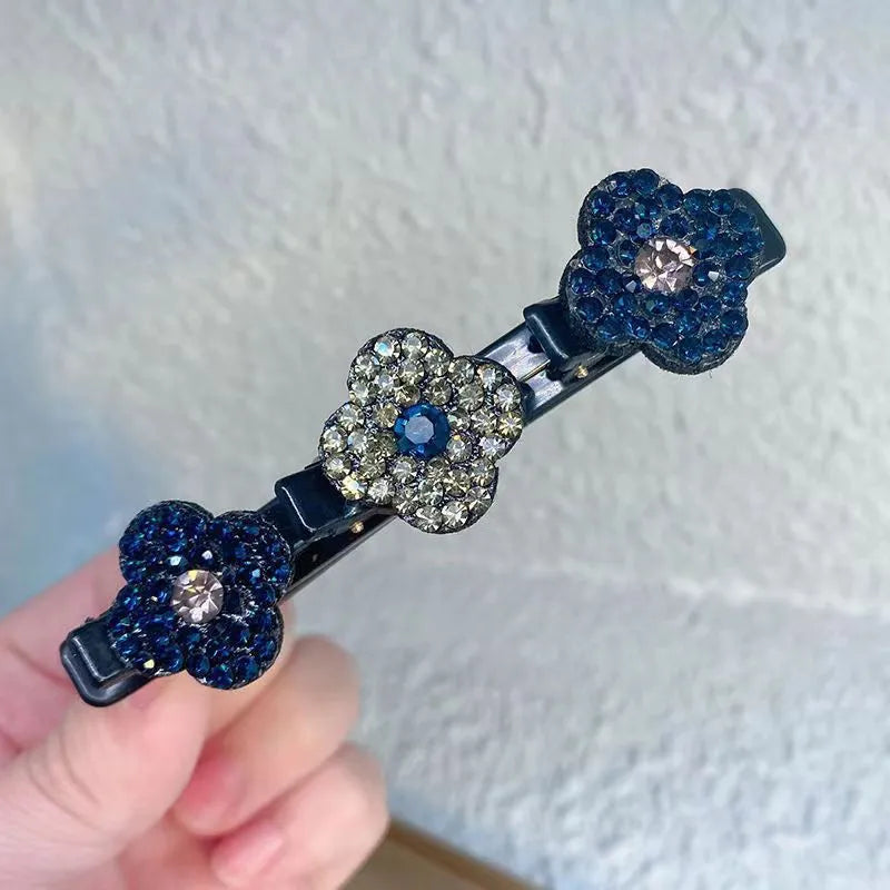 Sparkling Crystal Braided Hair Clip Set for Styling