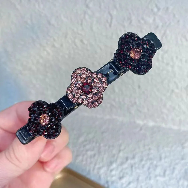 Sparkling Crystal Braided Hair Clip Set for Styling