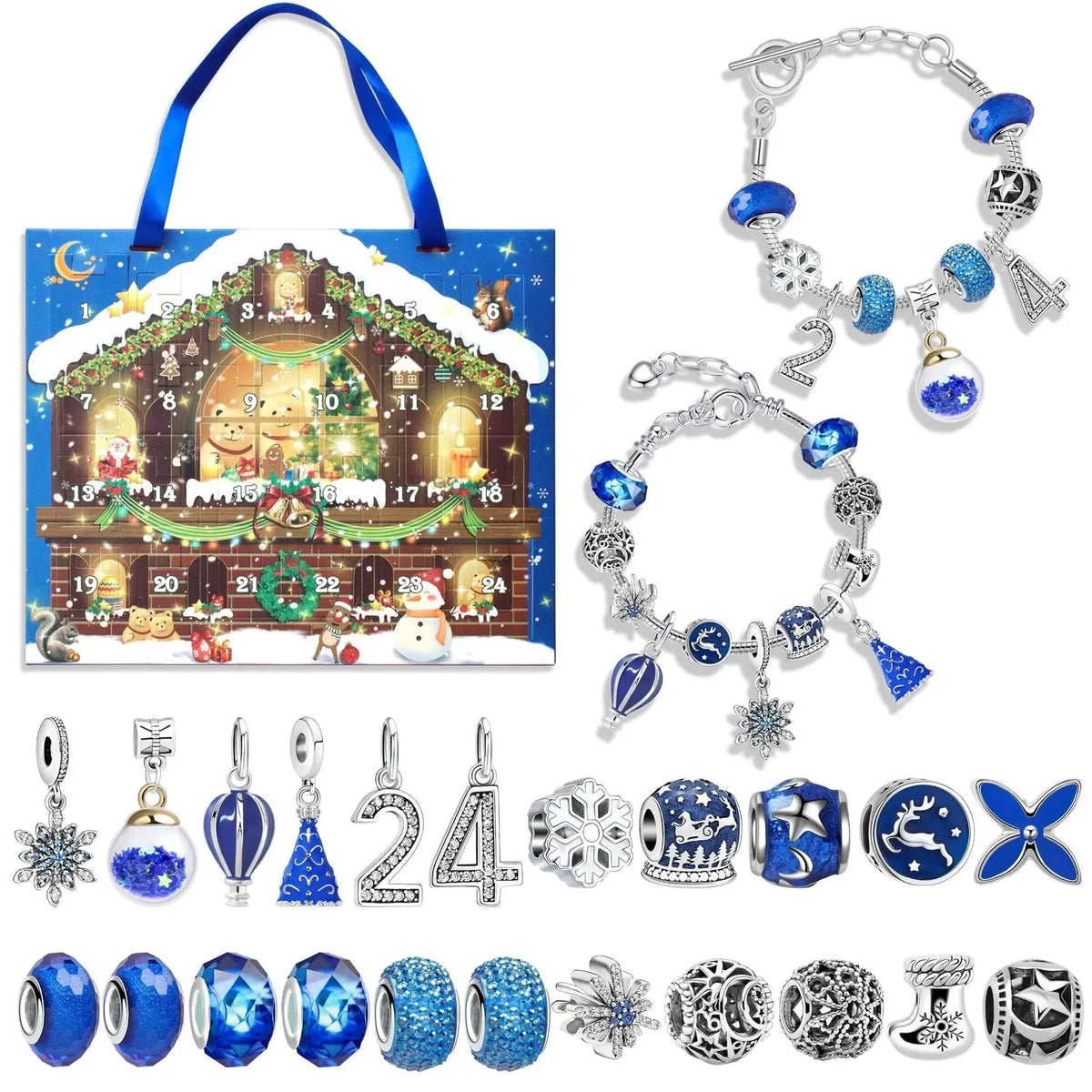 FestiveBracelet™ Charm-Filled Countdown Advent Calendar | 24-Day Holiday Charm Surprise